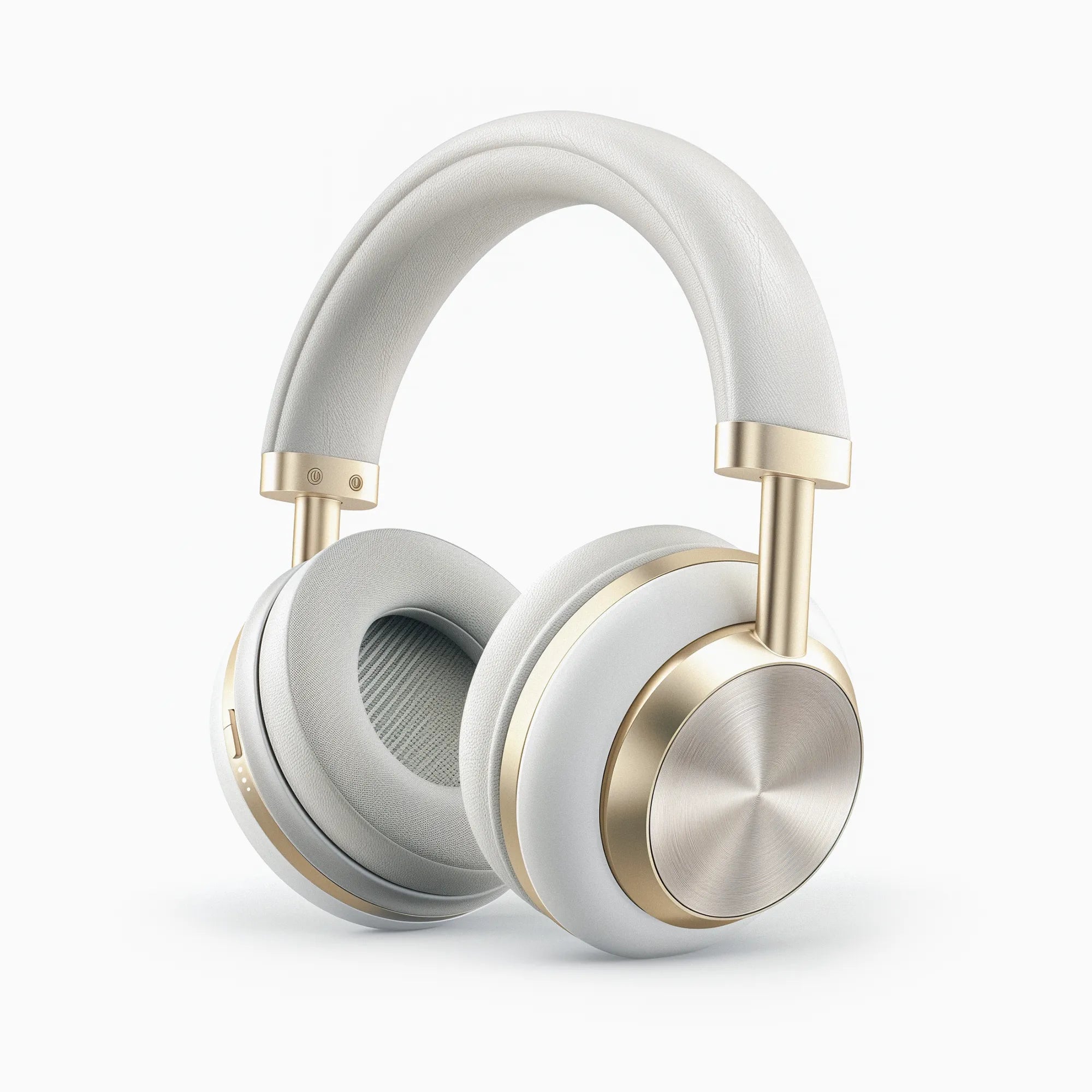 Illustrative headphones in gold finish — Front view